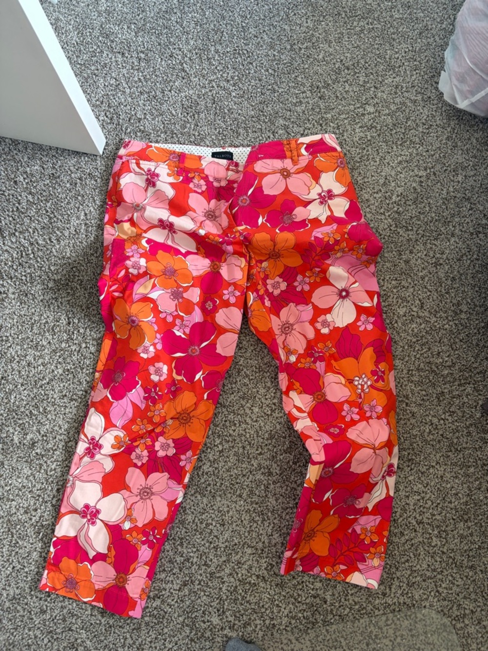 Talbots Pink Orange Floral Crop Pants